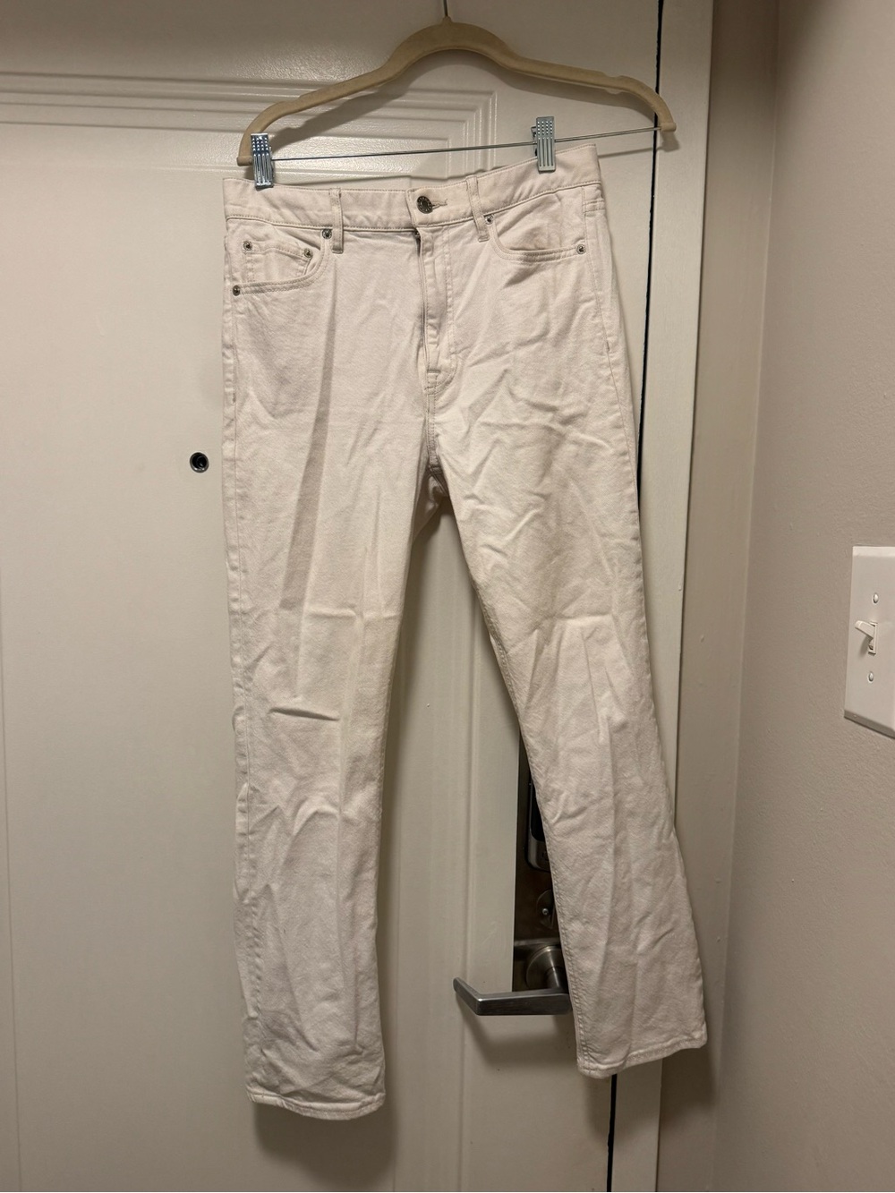 Club Monaco Off-White Straight Jeans